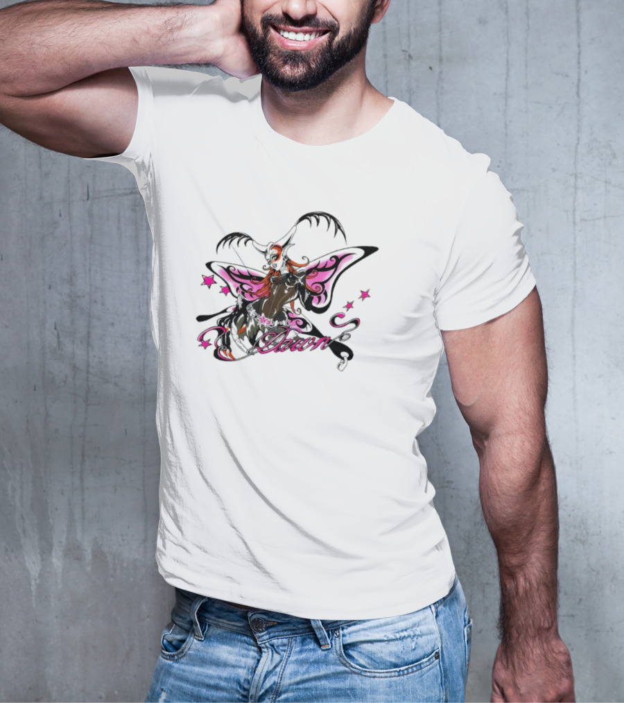 Dawn Butterfly Pink Star Accents T-Shirt