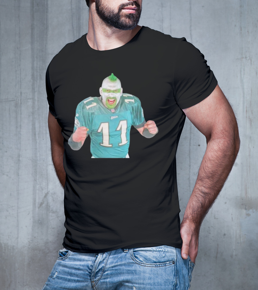 Philadelphia Eagles Fan Jersey 11 Green Face Paint Enthusiast T-Shirt