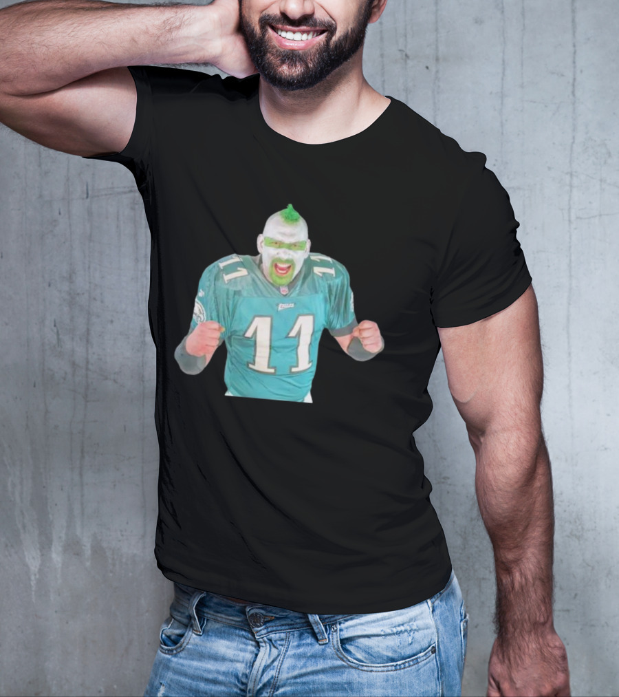 Philadelphia Eagles Fan Jersey 11 Green Face Paint Enthusiast T-Shirt