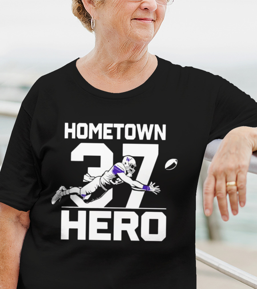Washington Huskies Hometown Hero 37 Football Icon Jack Westover T-Shirt