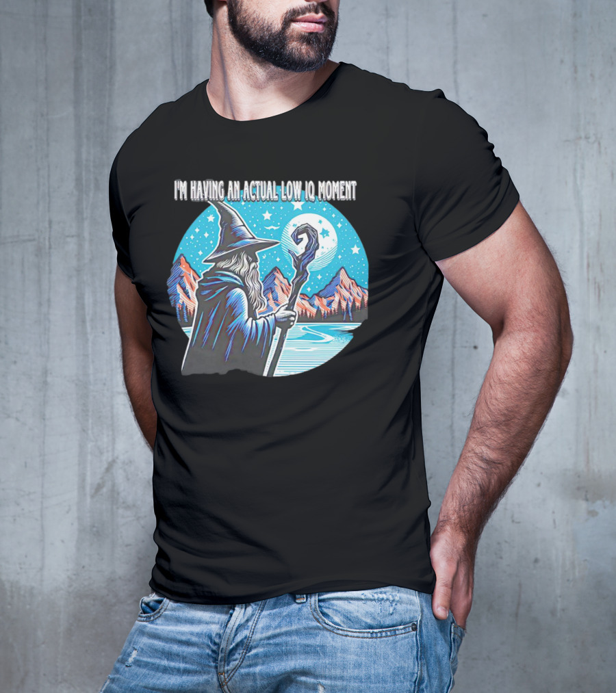 I'm Having An Actual Low IQ Moment Wizard Night Sky Scene T-Shirt