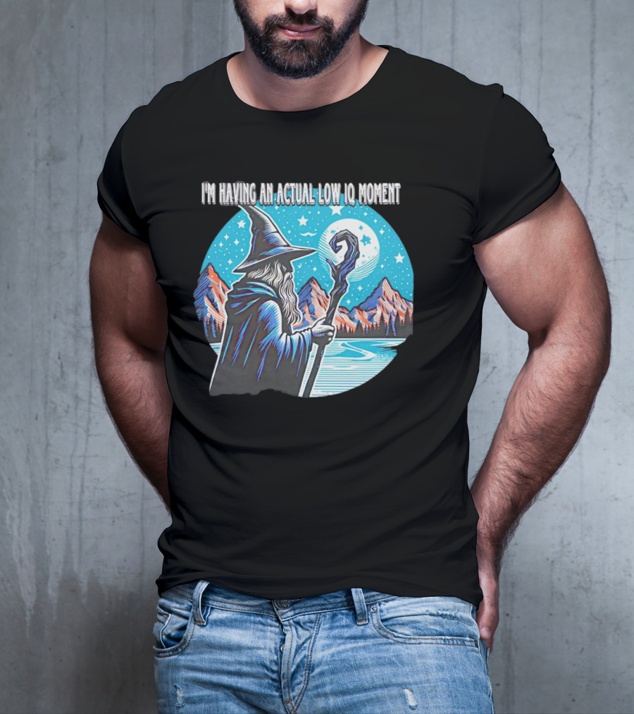 I'm Having An Actual Low IQ Moment Wizard Night Sky Scene T-Shirt