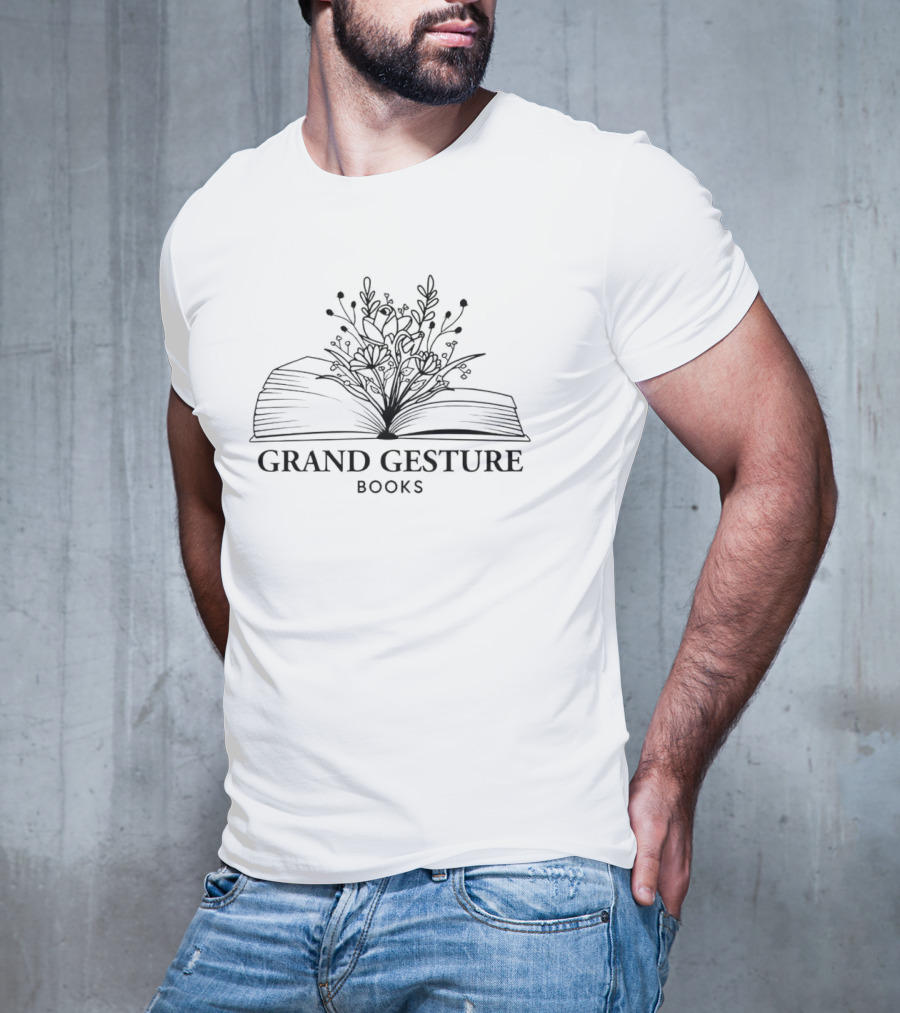 Grand Gesture Books Flowering Open Text T-Shirt