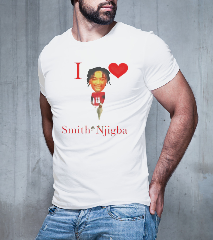 I Heart Jaxon Smith-Njigba Football Player Image T-Shirt