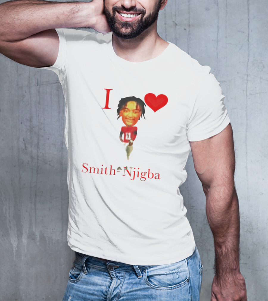I Heart Jaxon Smith-Njigba Football Player Image T-Shirt