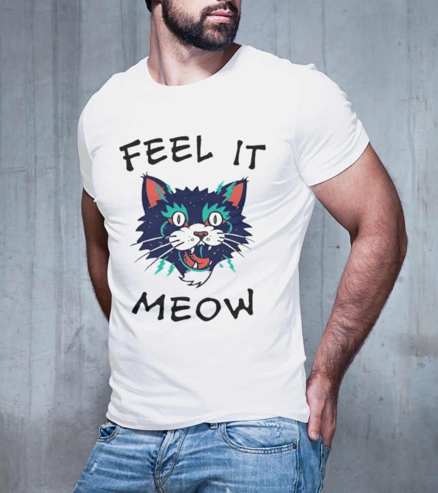 Feel It Meow Psychedelic Cat Vibes T-Shirt