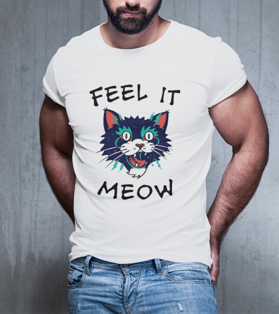 Feel It Meow Psychedelic Cat Vibes T-Shirt