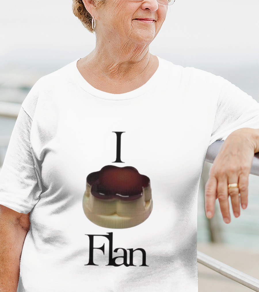 Men's I Love Flan Dessert Enthusiast T-Shirt
