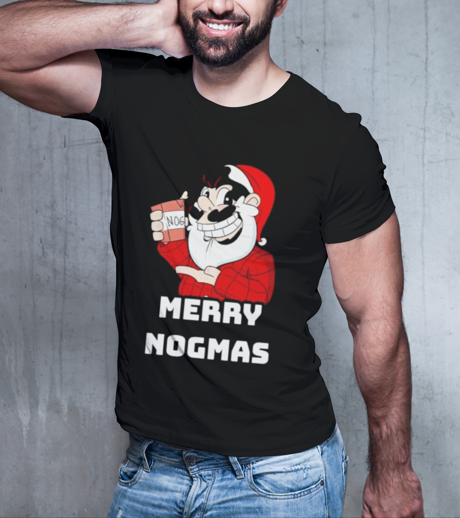 Merry Nogmas Keyrock Santa Holding Nog Cup T-Shirt