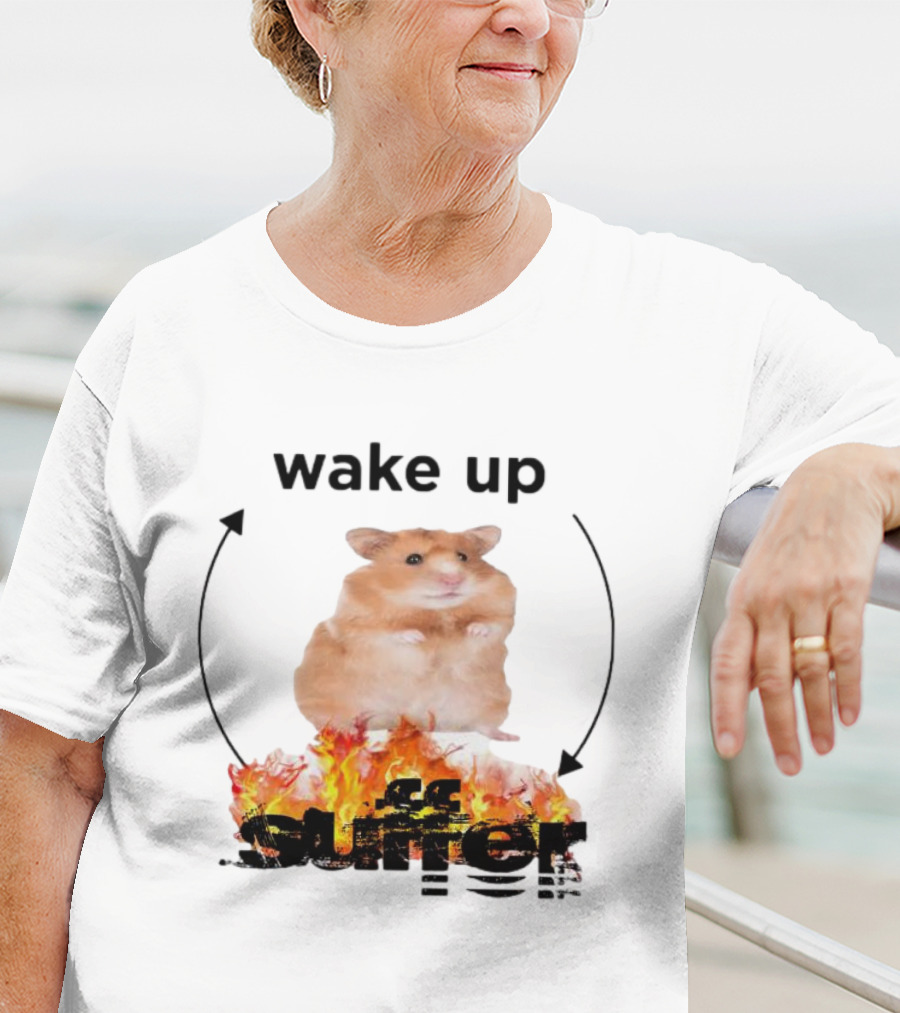 Wake Up Suffer Mouse Fire Cycle Humor T-Shirt