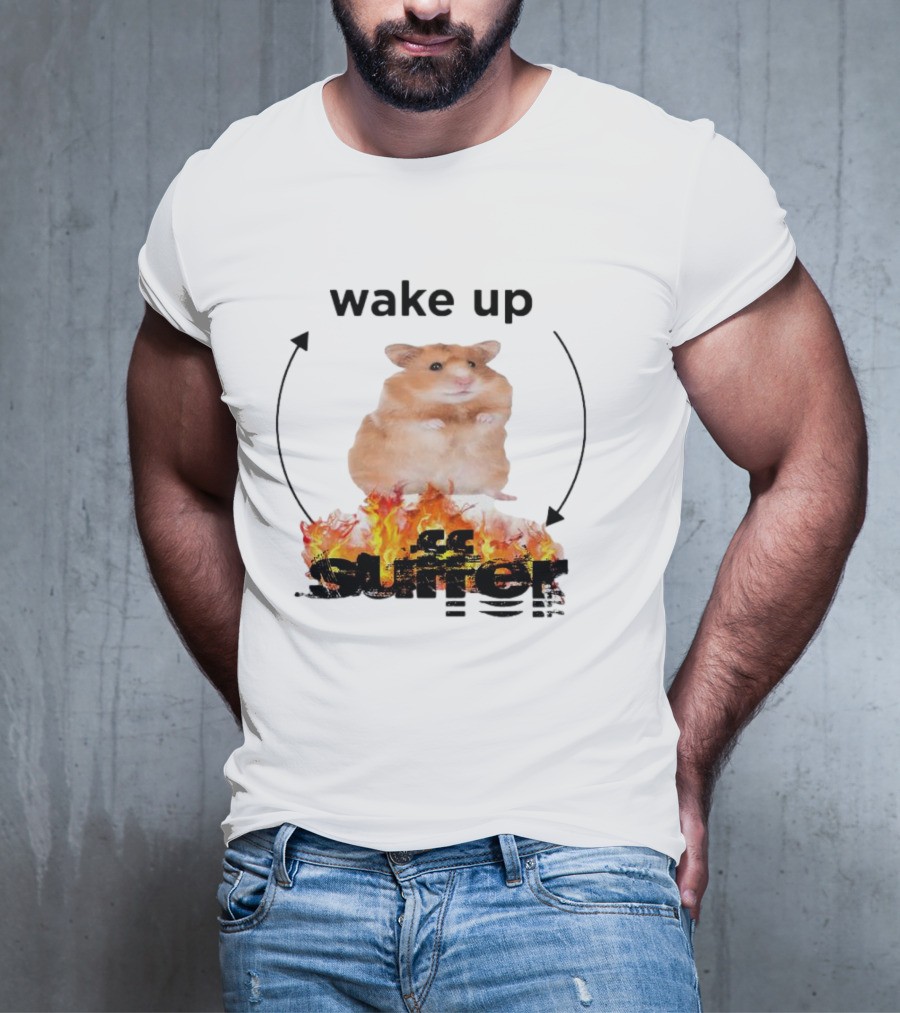Wake Up Suffer Mouse Fire Cycle Humor T-Shirt