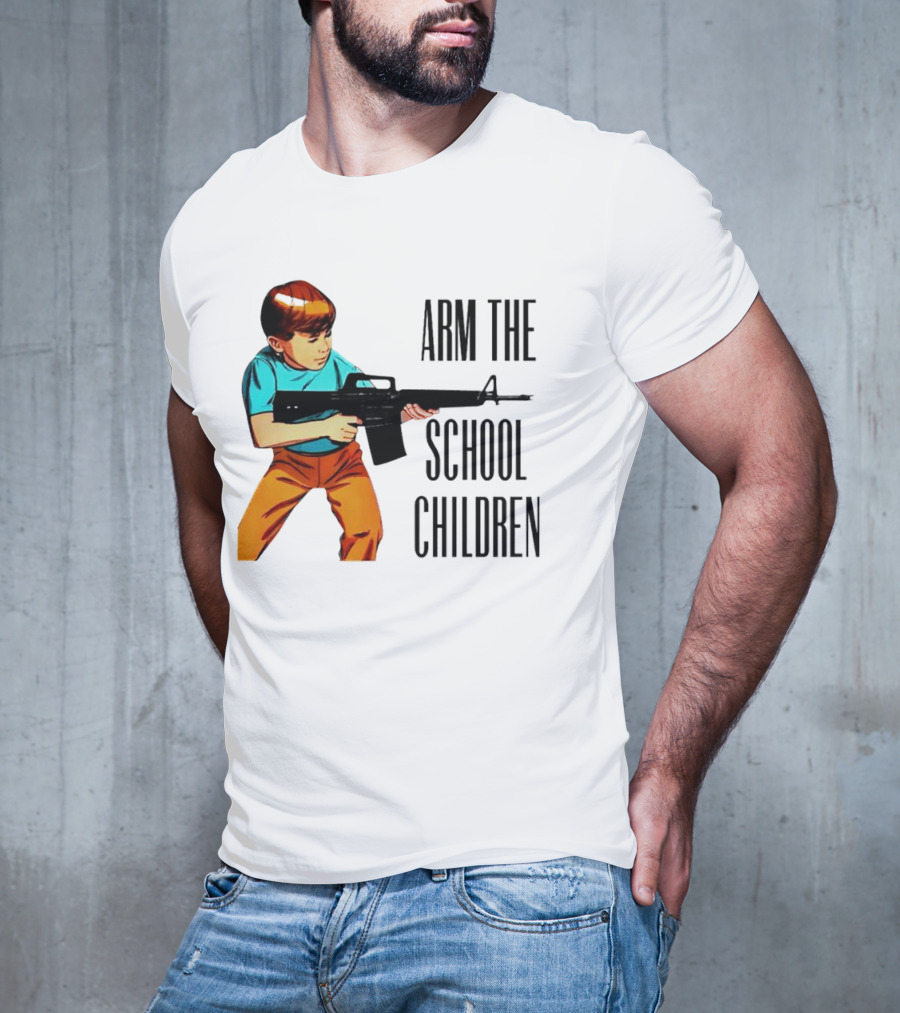 Arm The School Children Vintage Style Boy With Rifle T-Shirt