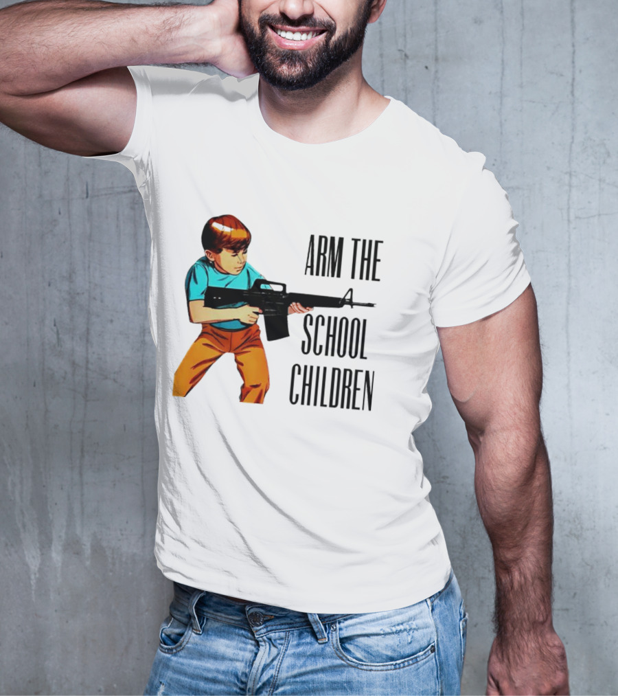 Arm The School Children Vintage Style Boy With Rifle T-Shirt