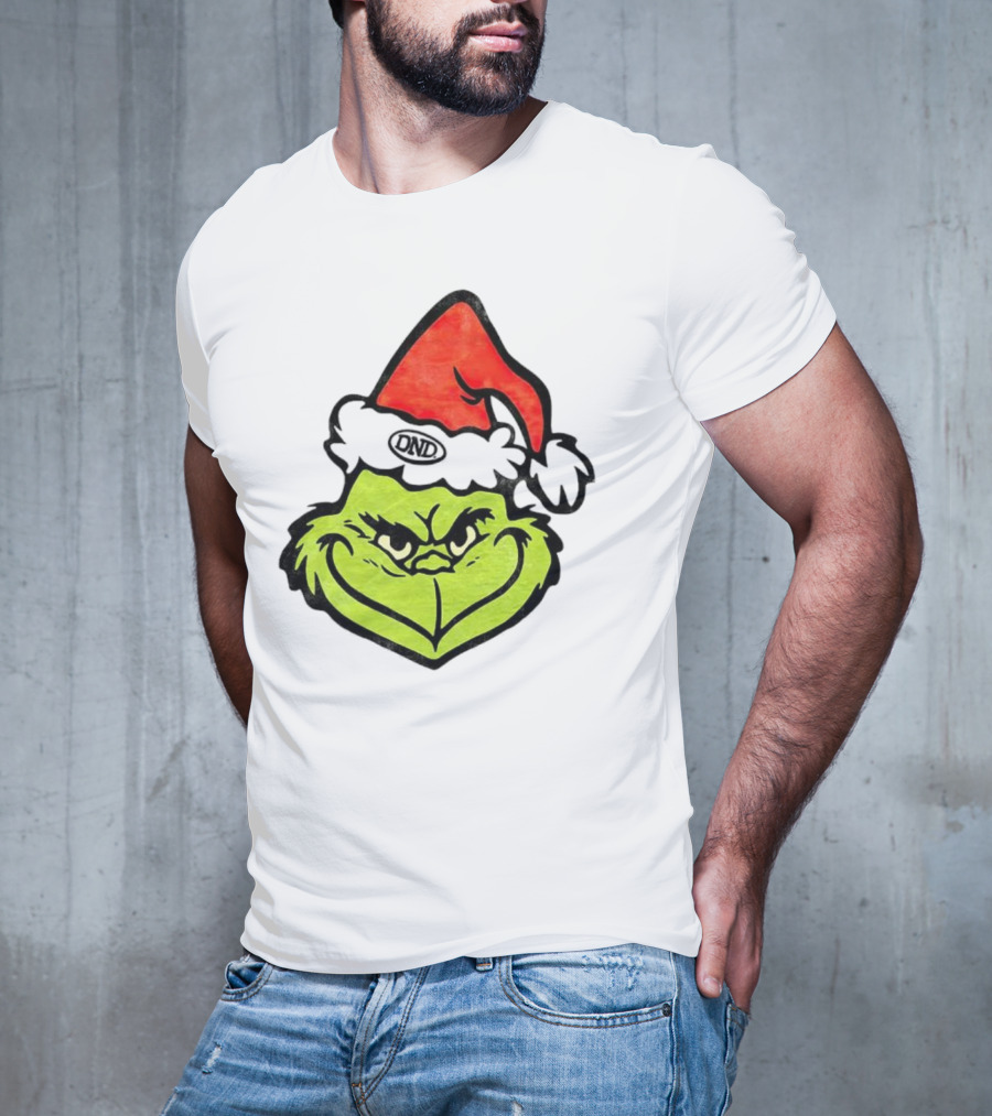 Grinch Christmas DND Santa Hat Image T-Shirt