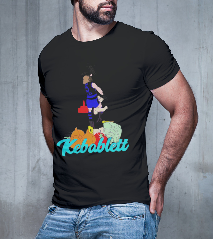 Kebablett Jumping Sports Cartoon With Ingredients T-Shirt
