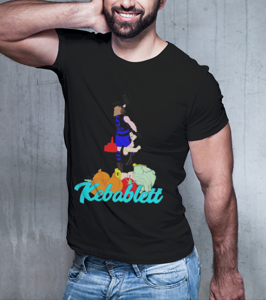 Kebablett Jumping Sports Cartoon With Ingredients T-Shirt