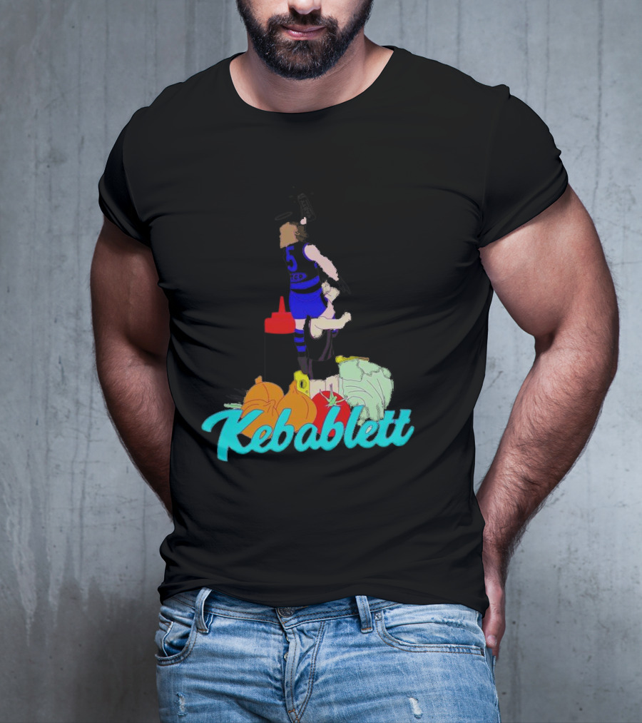 Kebablett Jumping Sports Cartoon With Ingredients T-Shirt