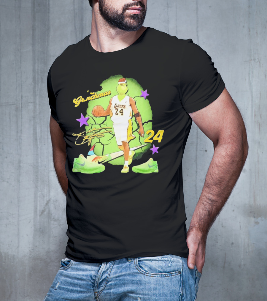 Lakers 24 Grinchmas Kobe Bryant Sneakers T-Shirt