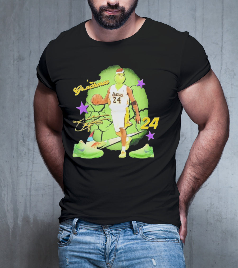 Lakers 24 Grinchmas Kobe Bryant Sneakers T-Shirt