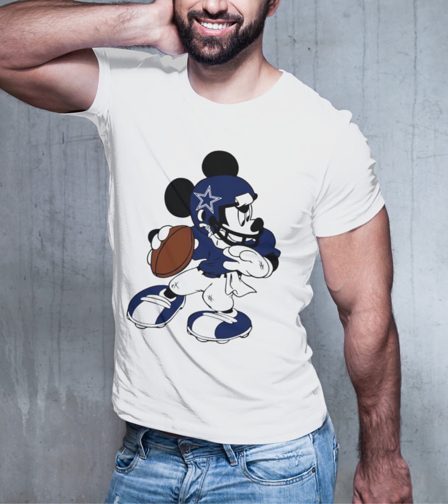 Mickey Mouse Dallas Cowboys Football Quarterback T-Shirt