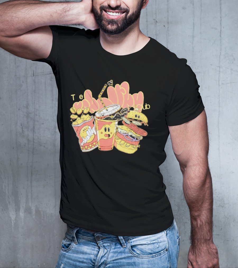 Unhealthy Club Fast Food Teξins Club Mascots T-Shirt