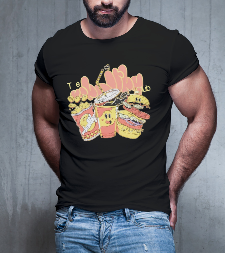 Unhealthy Club Fast Food Teξins Club Mascots T-Shirt