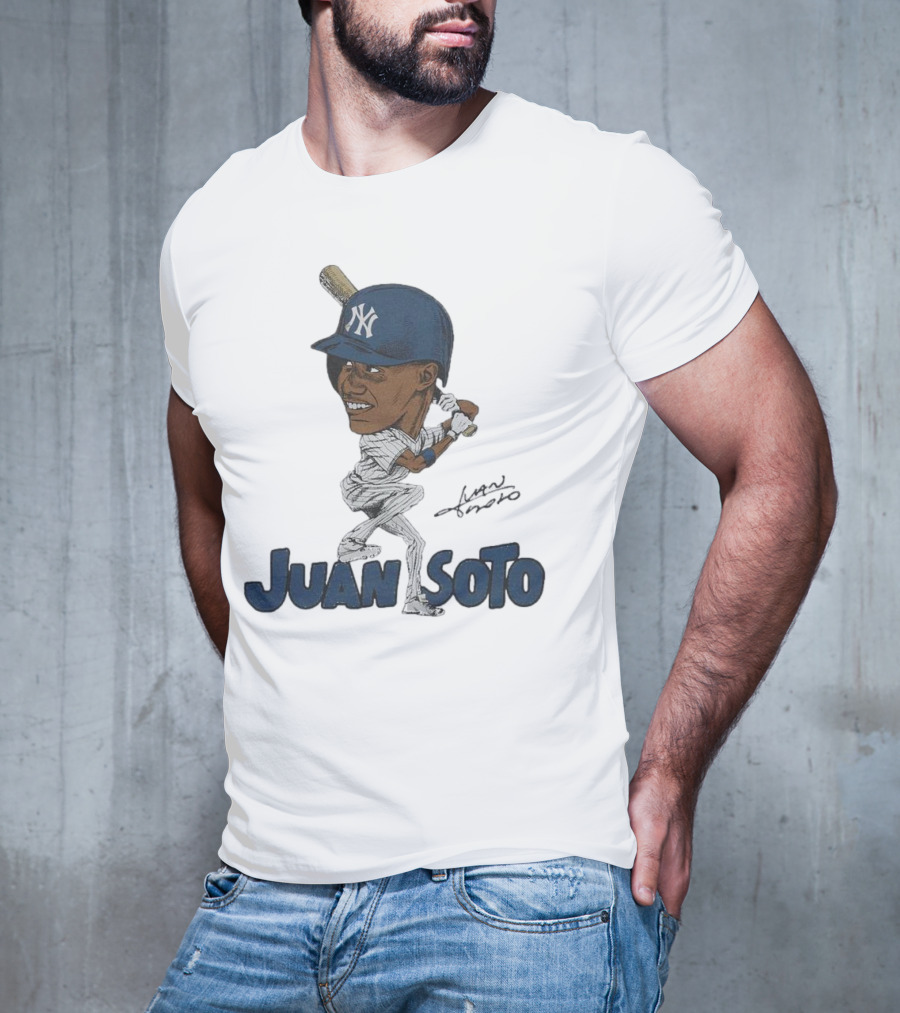 Yankees Juan Soto Baseball Caricature Signature T-Shirt