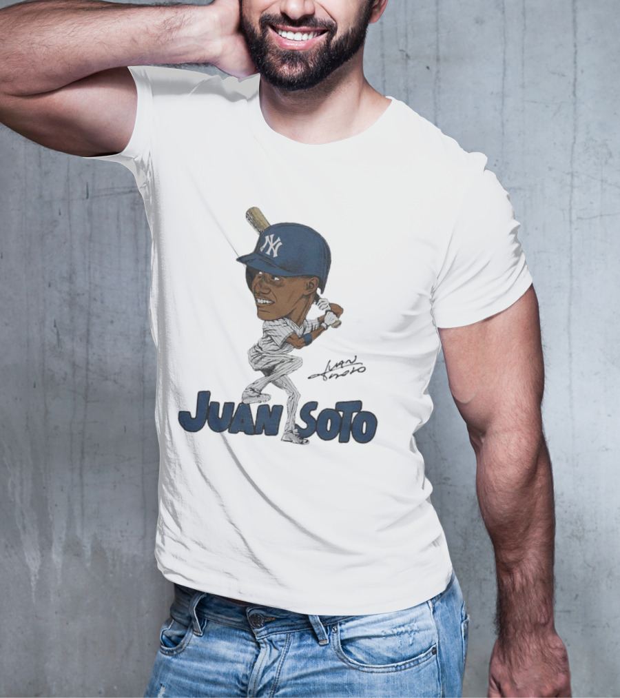 Yankees Juan Soto Baseball Caricature Signature T-Shirt