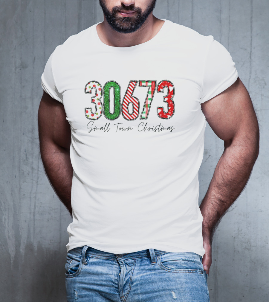 30673 Small Town Christmas Festive Numbers T-Shirt