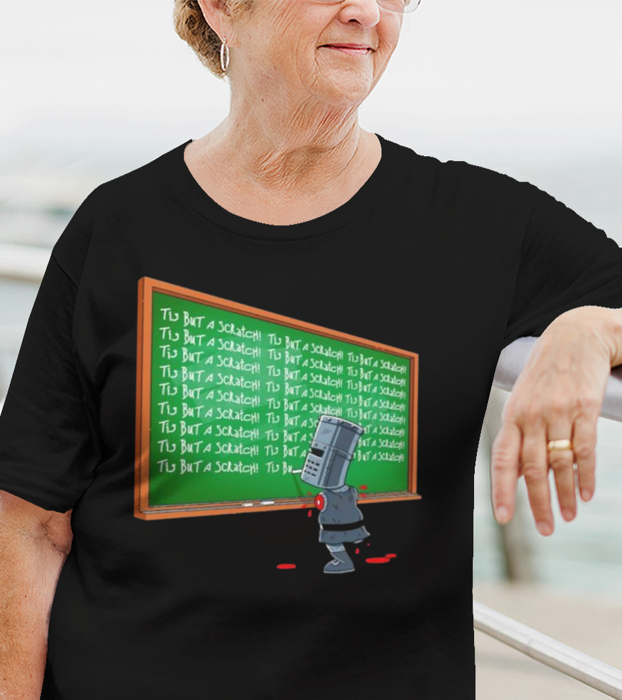 Tis But A Scratch Detention Blackboard Scribbles T-Shirt