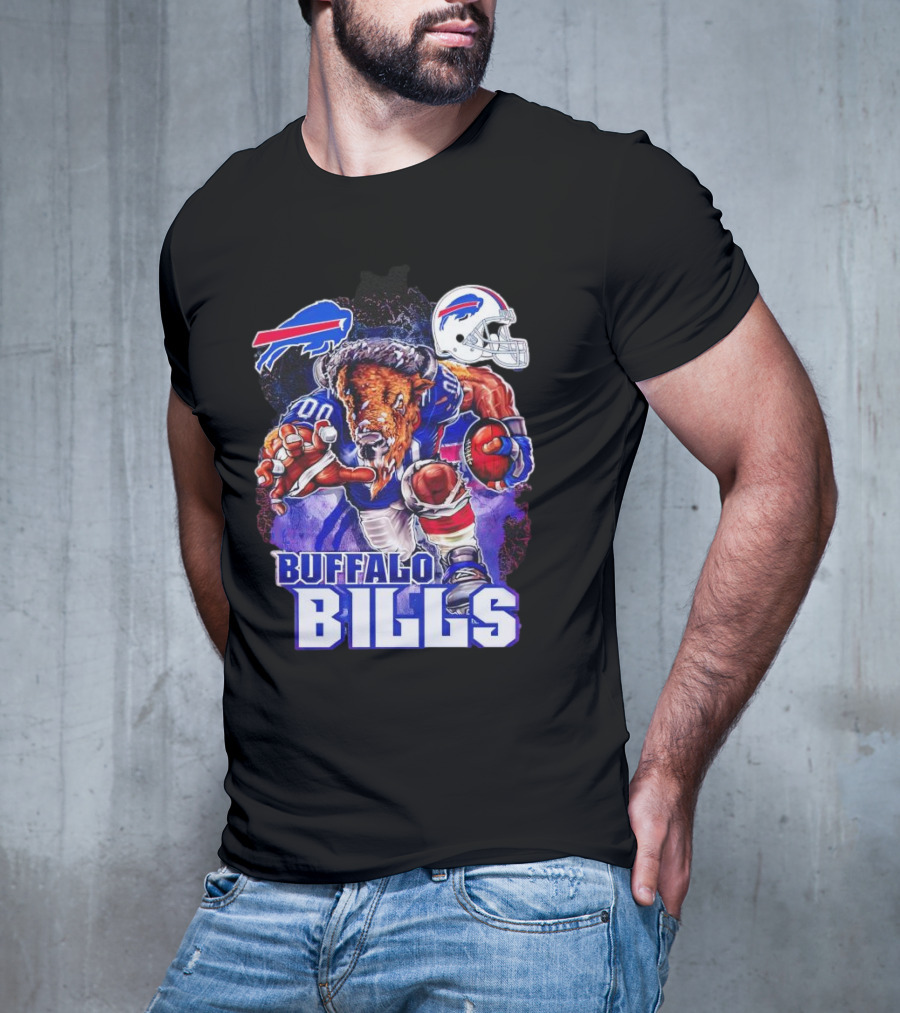 Buffalo Bills Charging Mascot With Helmet T-Shirt