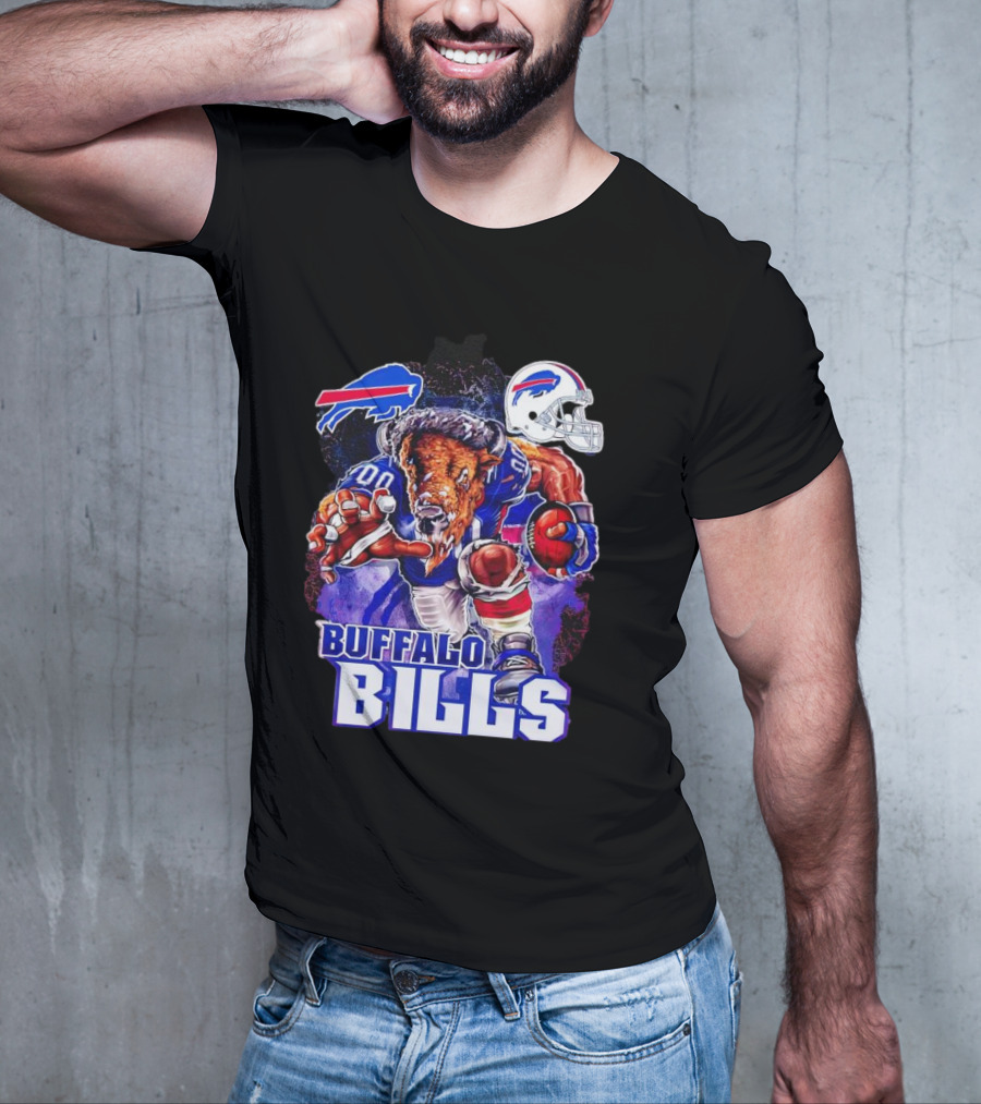Buffalo Bills Charging Mascot With Helmet T-Shirt