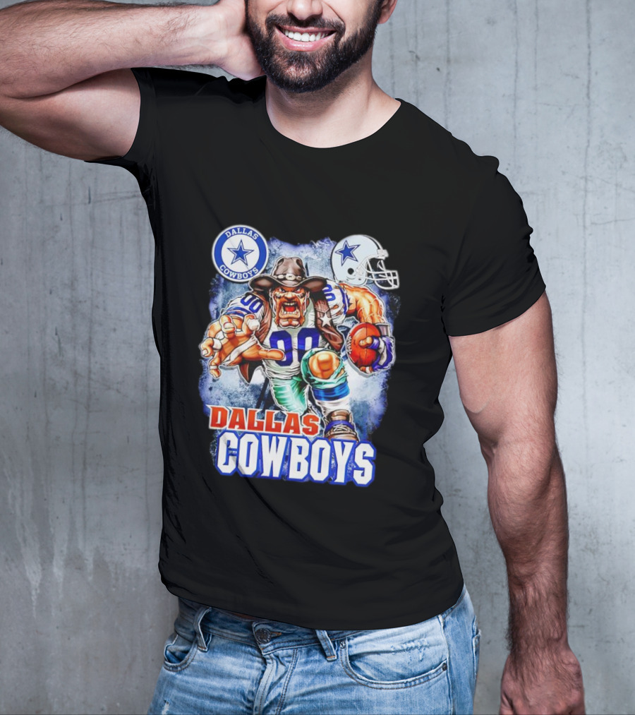 Dallas Cowboys Mascot Charger Helmet Star Logo Football Energia T-Shirt