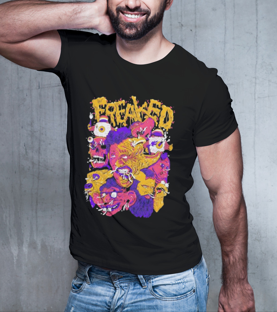 Freaked Vibrant Grotesque Faces T-Shirt