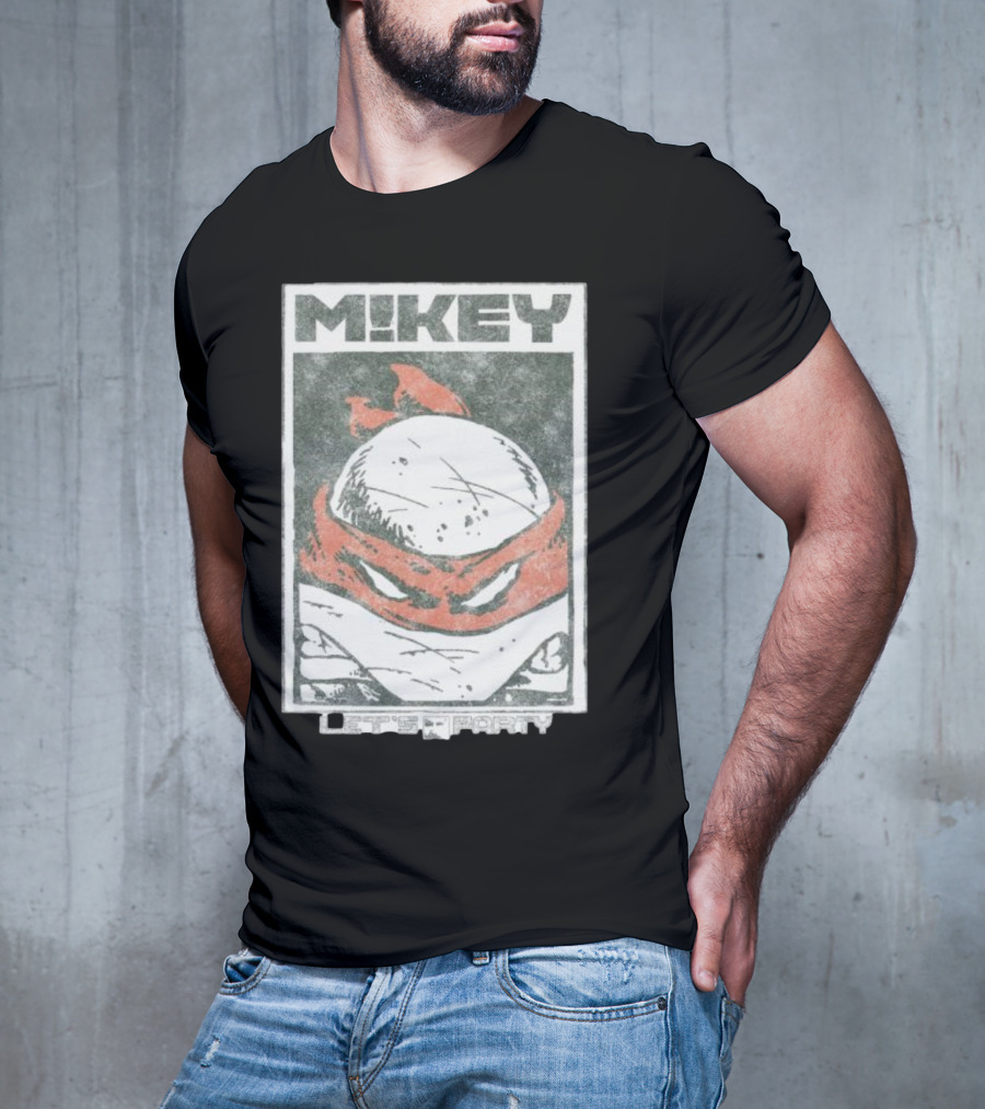 MIKEY Let's Party Teenage Mutant Ninja Turtles Retro Comic T-Shirt