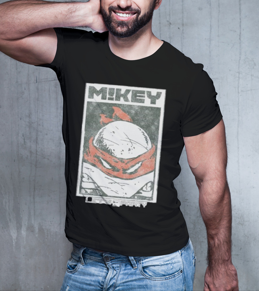 MIKEY Let's Party Teenage Mutant Ninja Turtles Retro Comic T-Shirt