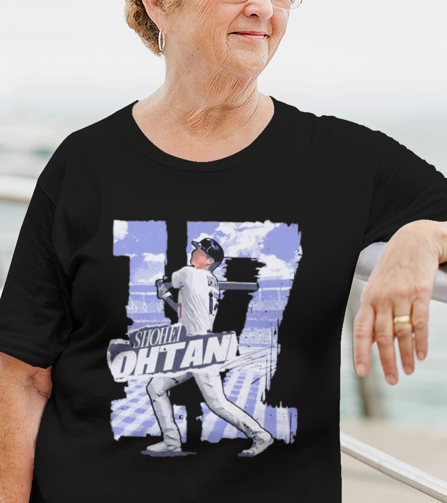 Shohei Ohtani Baseball Cartoon 17 Signature T-Shirt