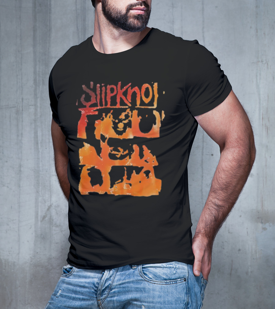 Slipknot The End So Far Orange Mask Grid T-Shirt