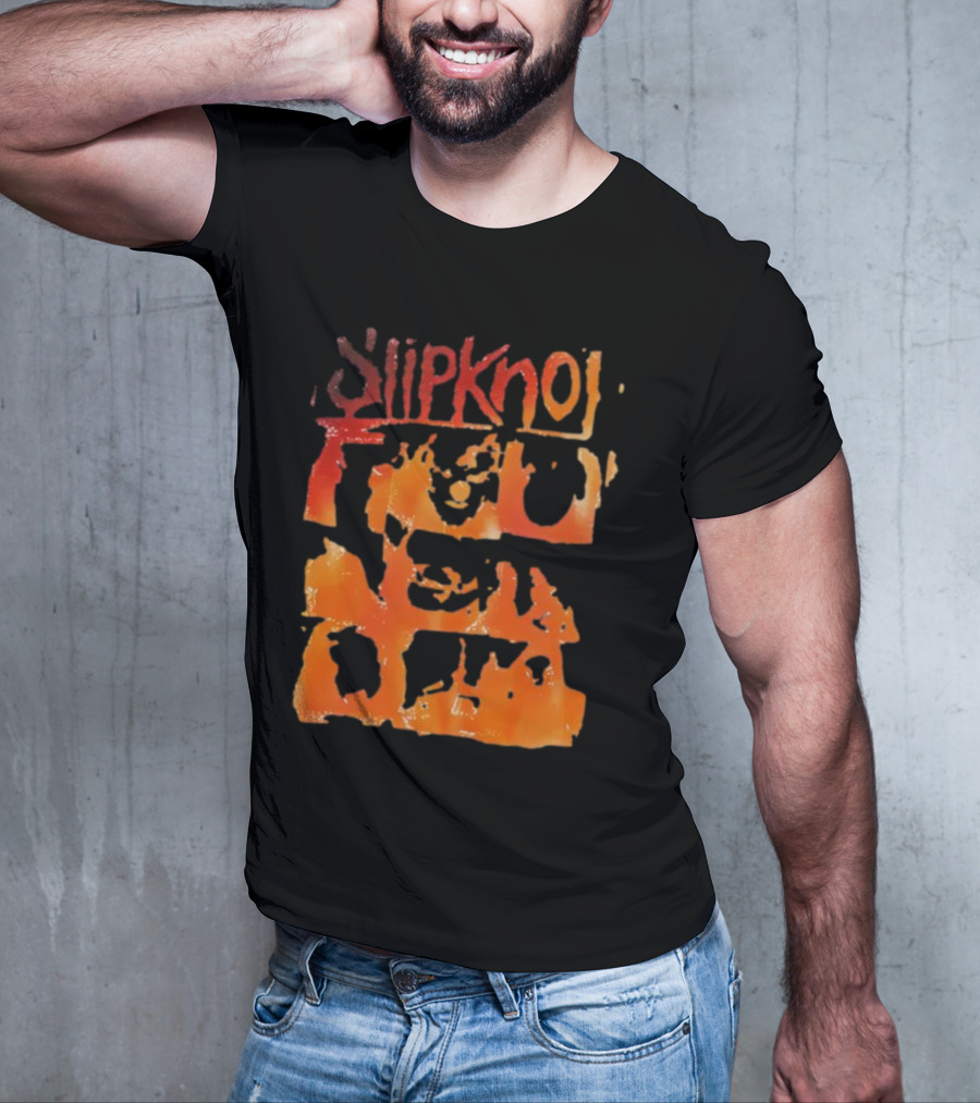 Slipknot The End So Far Orange Mask Grid T-Shirt