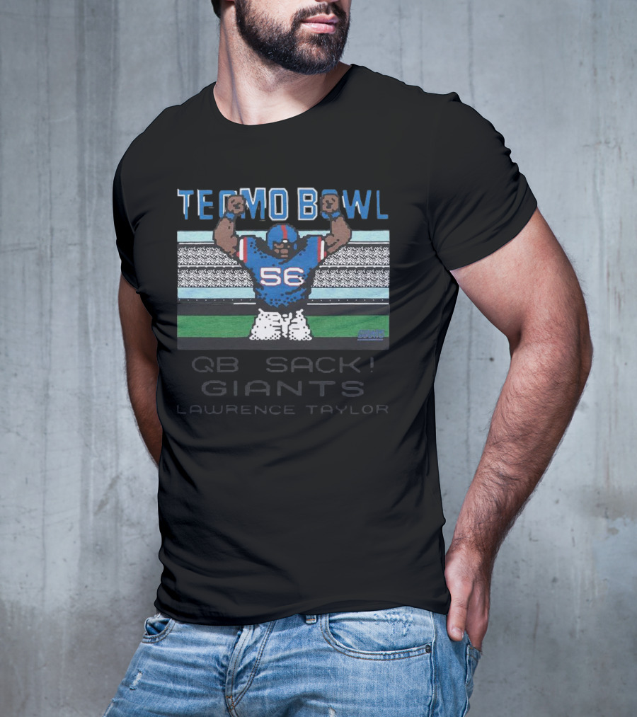 Tecmo Bowl Giants Lawrence Taylor QB Sack Retro Style 56 T-Shirt