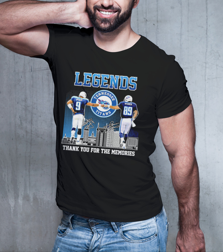 LEGENDS Tennessee Titans McNair Wycheck Thank You For The Memories T-Shirt