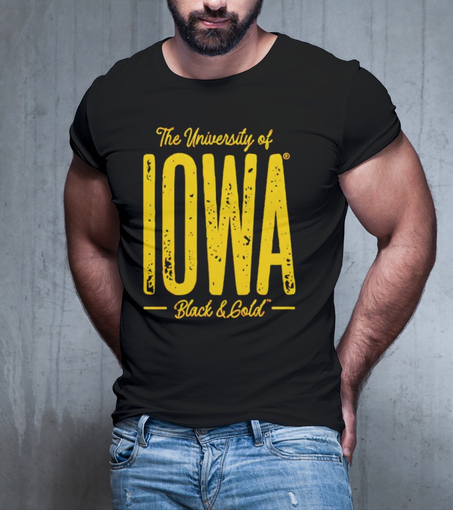 University Of Iowa Black And Gold IOWA T-Shirt