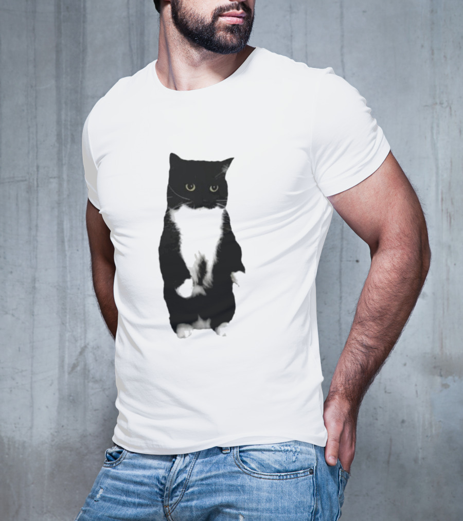 Cat Unico Uniuni Black And White Standing Cat T-Shirt