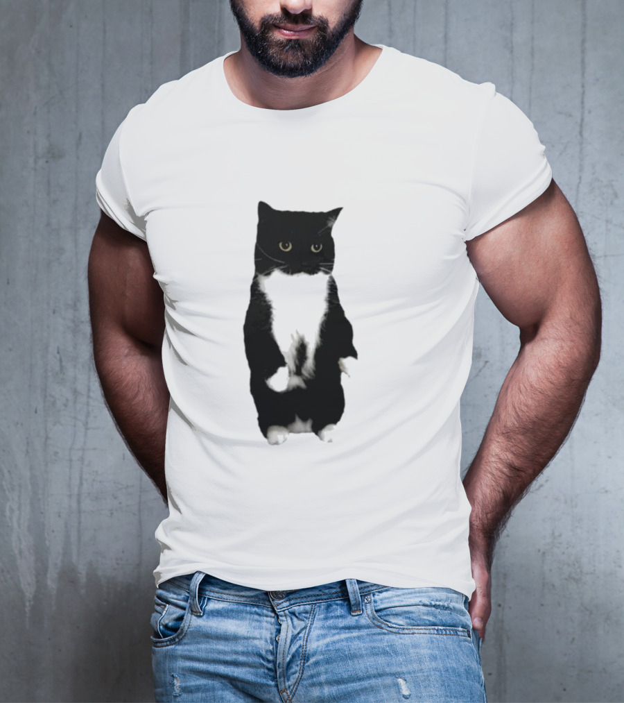 Cat Unico Uniuni Black And White Standing Cat T-Shirt