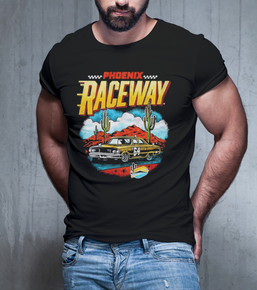 Phoenix Raceway Vintage Car Desert Scene Number 64 T-Shirt