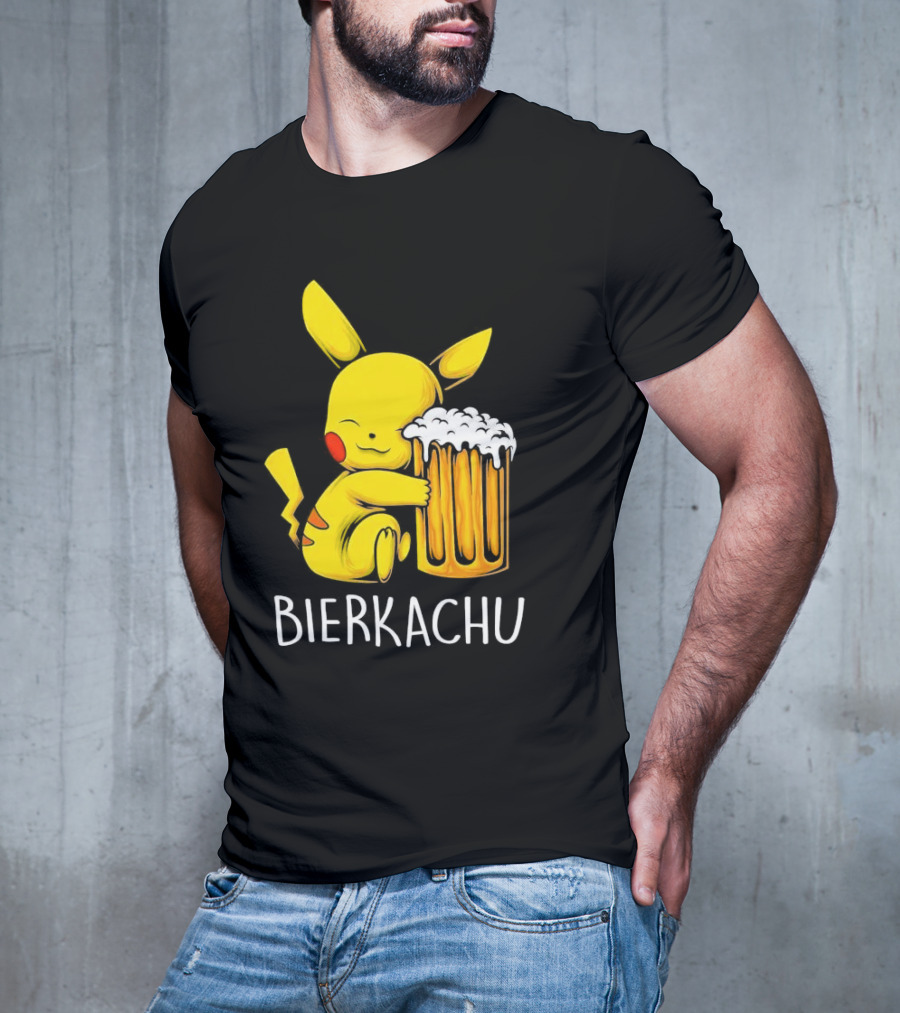 Pokemon Pikachu Bierkachu With Beer Mug T-Shirt