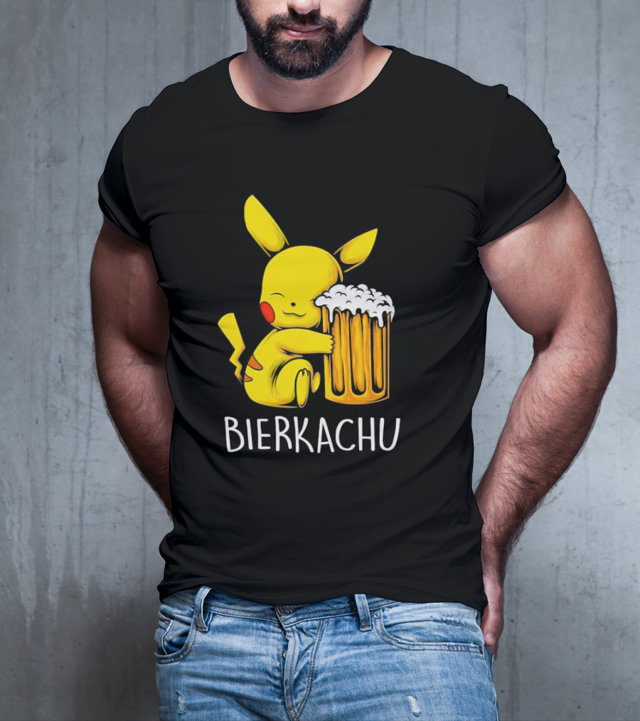 Pokemon Pikachu Bierkachu With Beer Mug T-Shirt