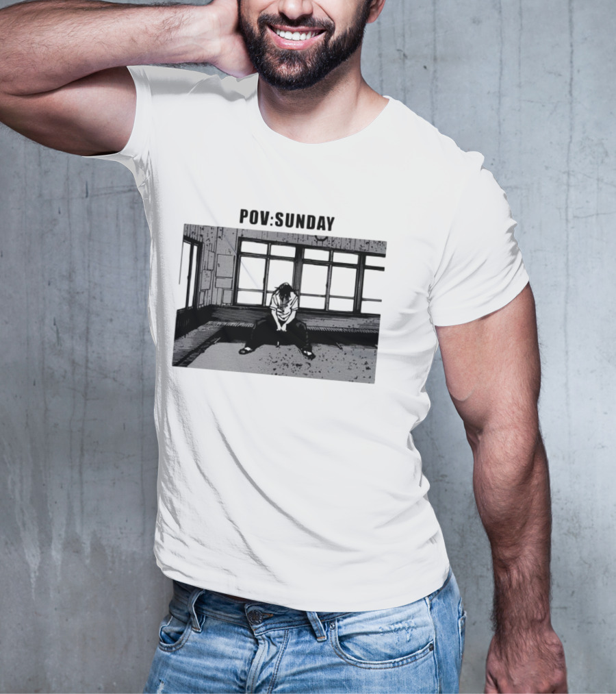 POV Sunday Manga Style Sit Alone Scene T-Shirt