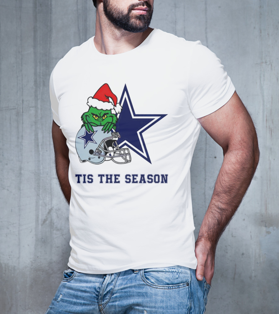 Santa Grinch Dallas Cowboys Tis The Season Christmas T-Shirt