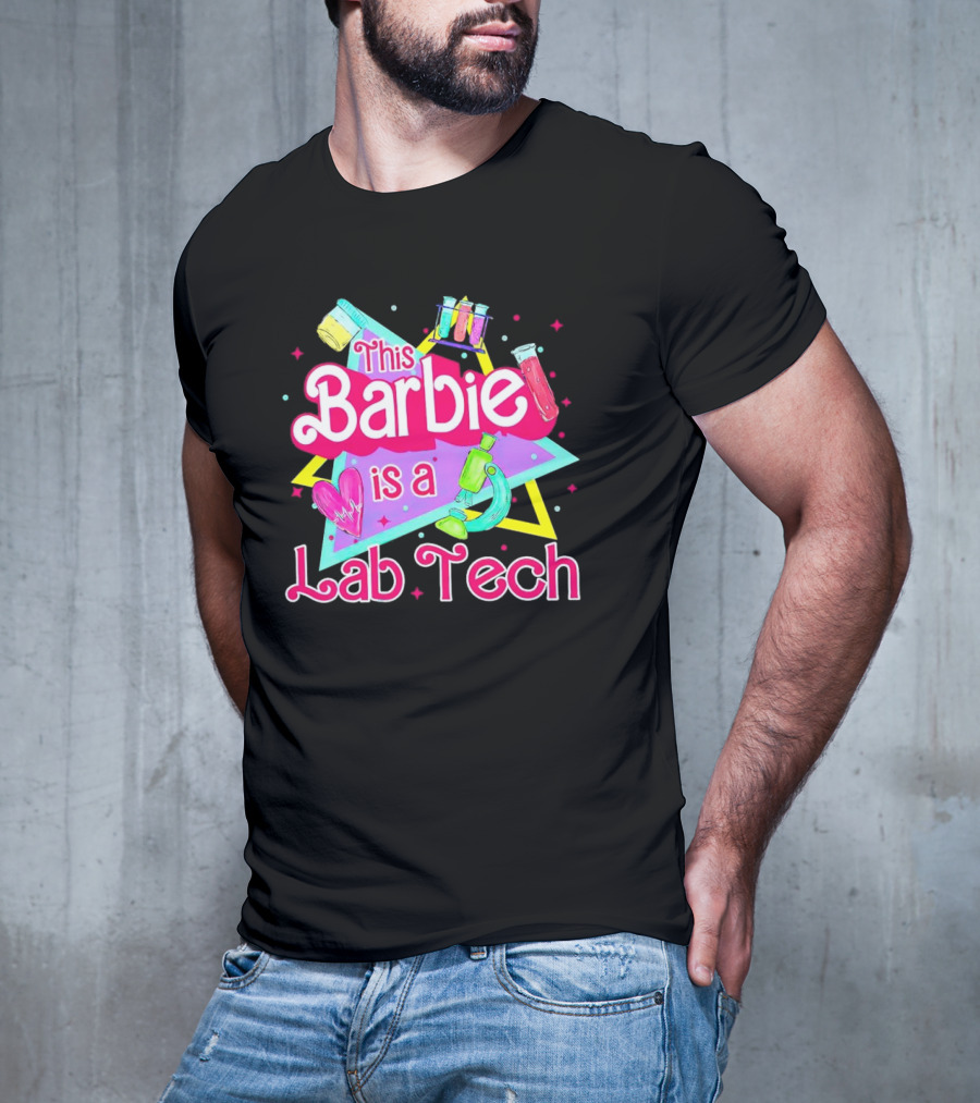 This Barbie Is A Lab Tech Neon Science Icons And Microbiology T-Shirt